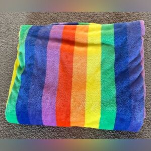 The Big One Oversized Super Soft Fleece Blanket Plush Throw 60”X72” Rainbow